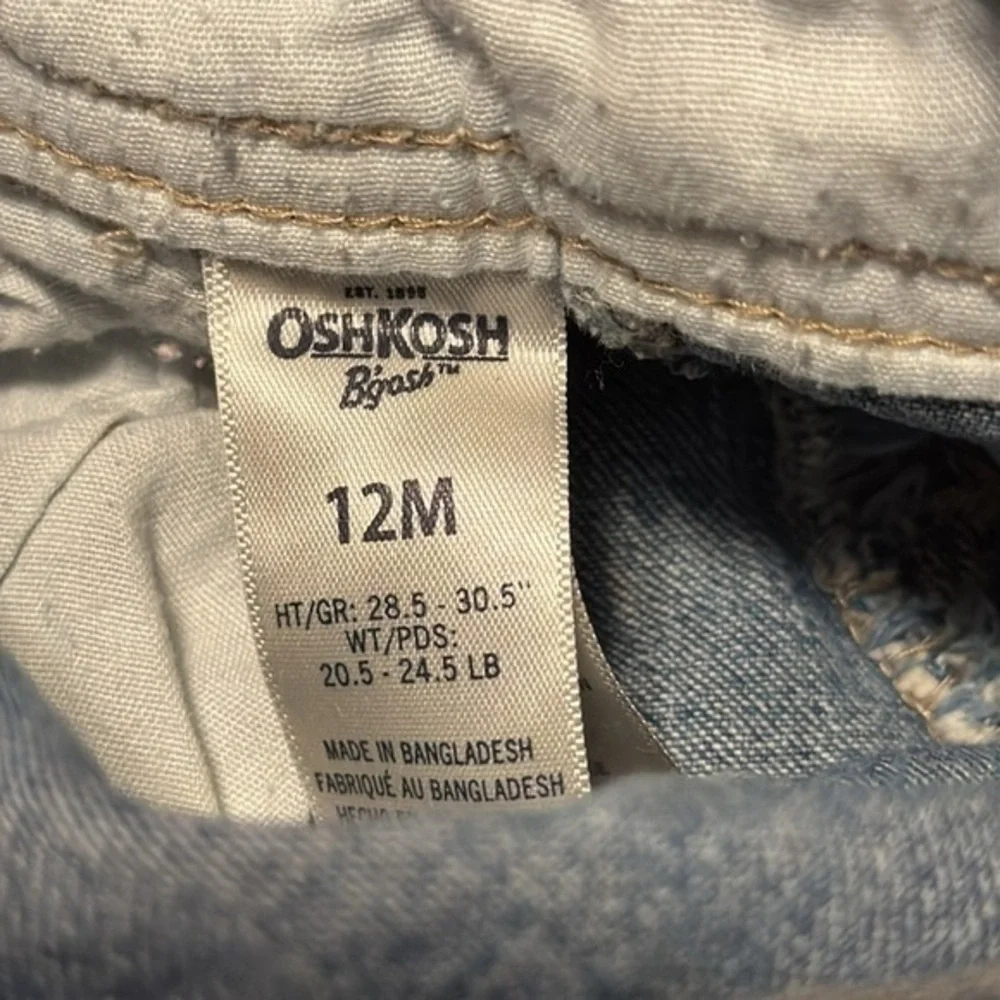 OshKosh B’Gosh ‎ denim bib overalls size 12 mos